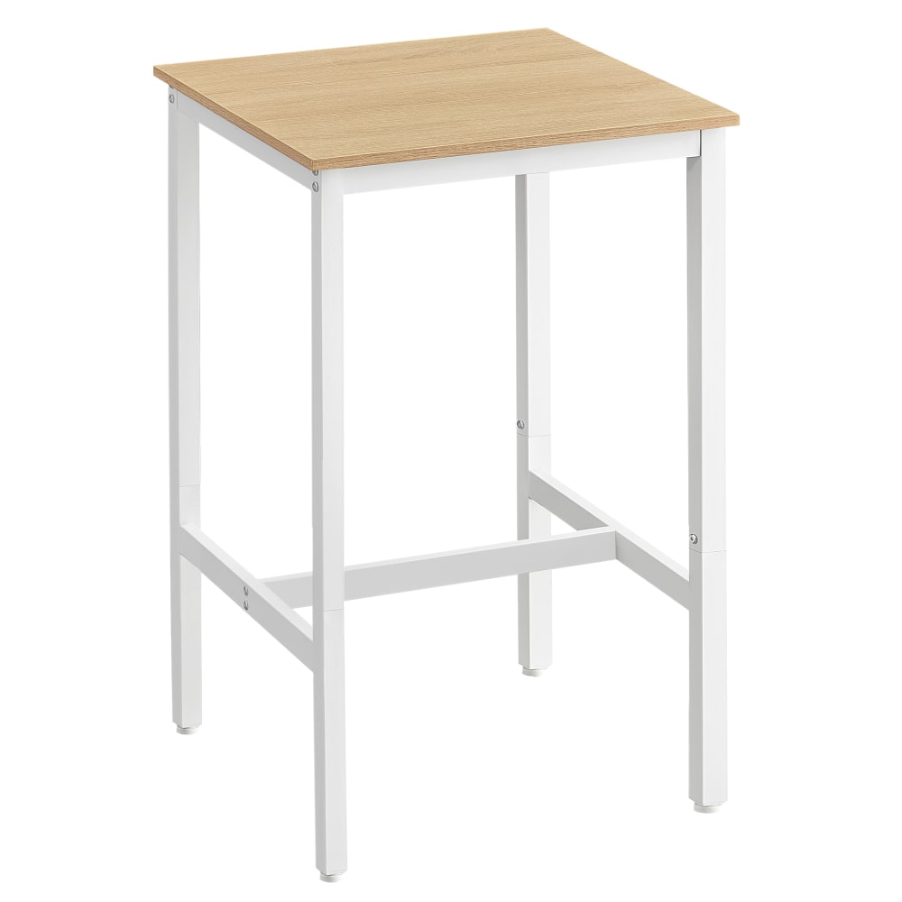 Table haute de bar carrée cadre en acier 60 x 60 x 92 cm doré et blanc - Maisons du Monde