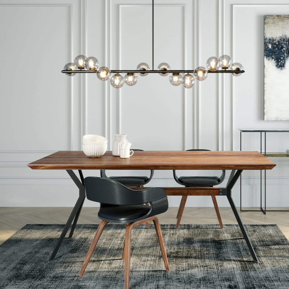 Suspension en verre et acier noir — vue 3