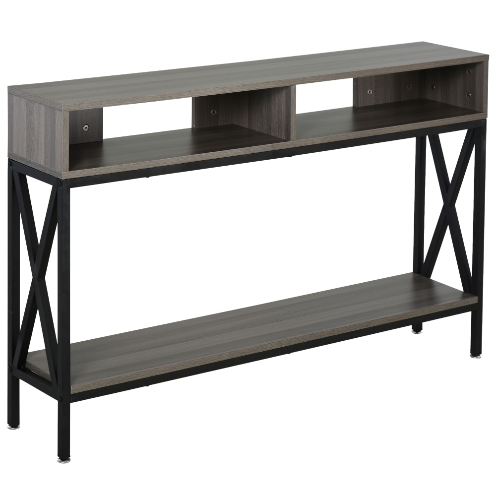 Homcom Industrie-Konsolentisch Eingang 120x23,5x75cm Grauholz Grau Spanplatte