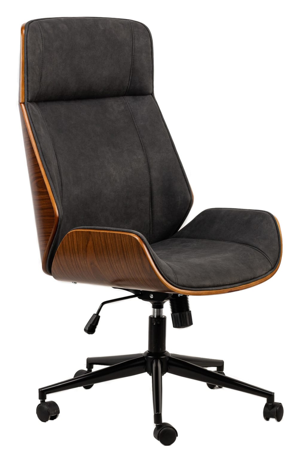 Bürostuhl aus Metall und Kunstleder Schwarz - Maisons Du Monde