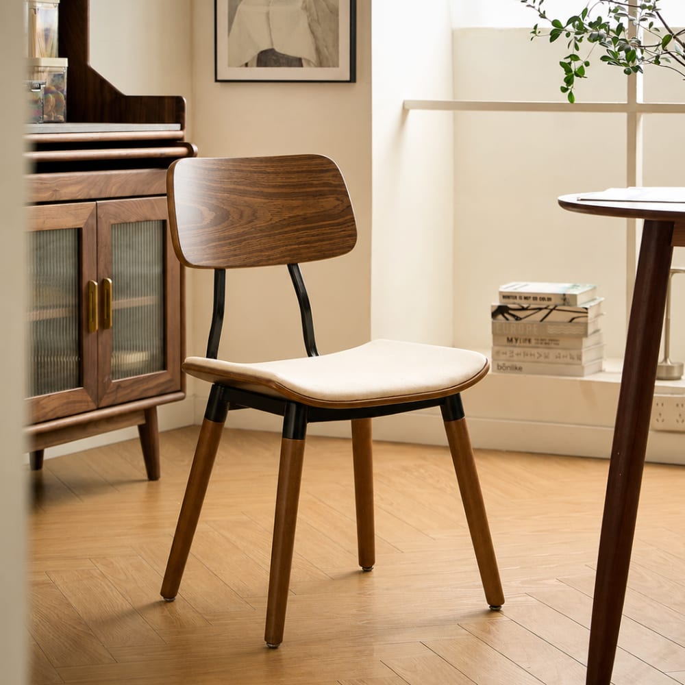 Nordlys Polsterstühle (2er Set) aus Holz und Stoff Beige style modern Beige Öko-Tex Zertifikat Stoff
