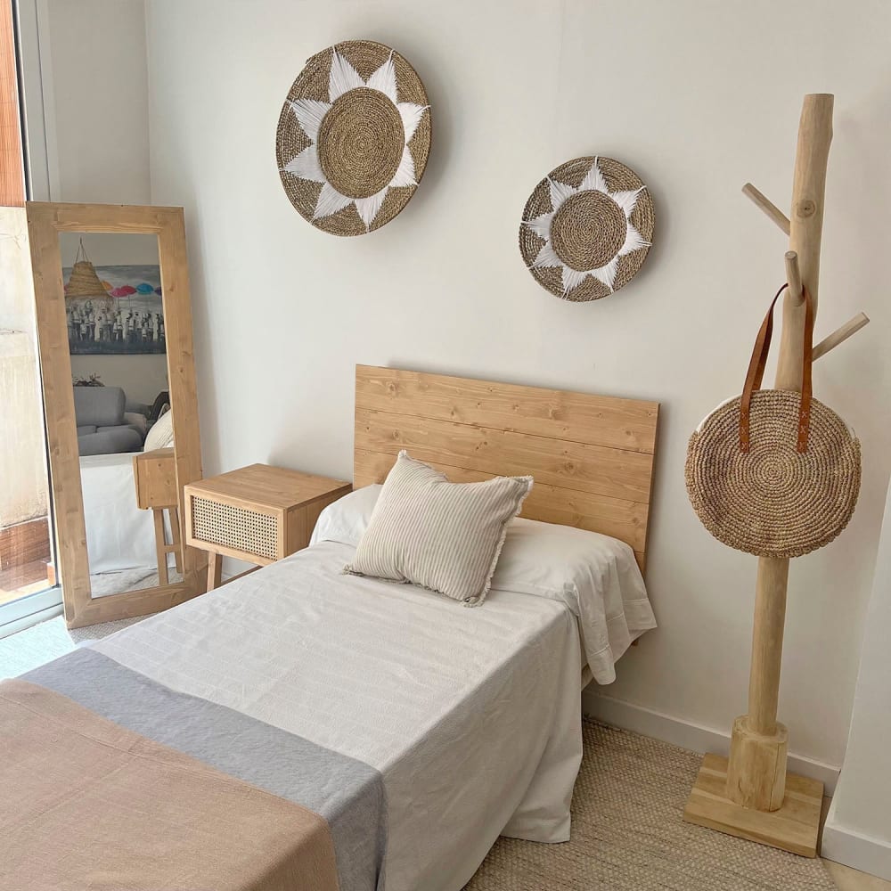 Porte-manteau sur pied en bois teck 180cm