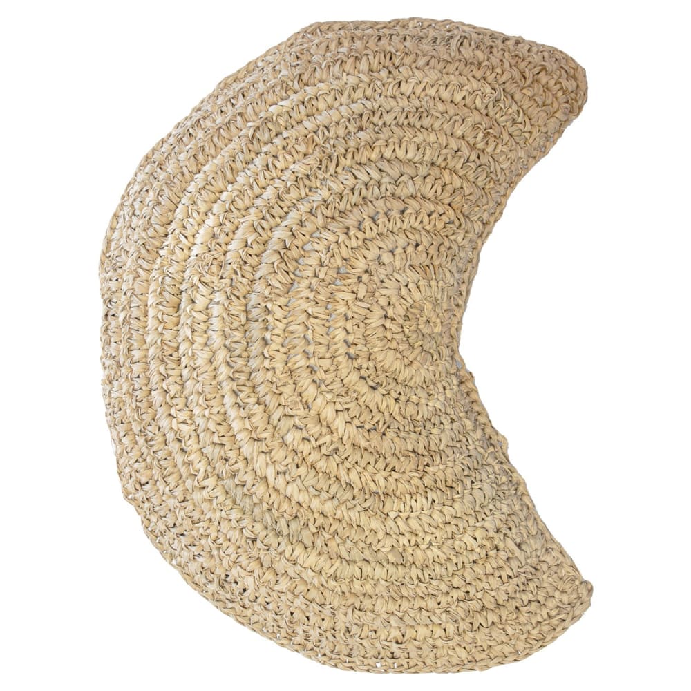 Coussin enfant en raphia naturel en forme de lune 45x30cm