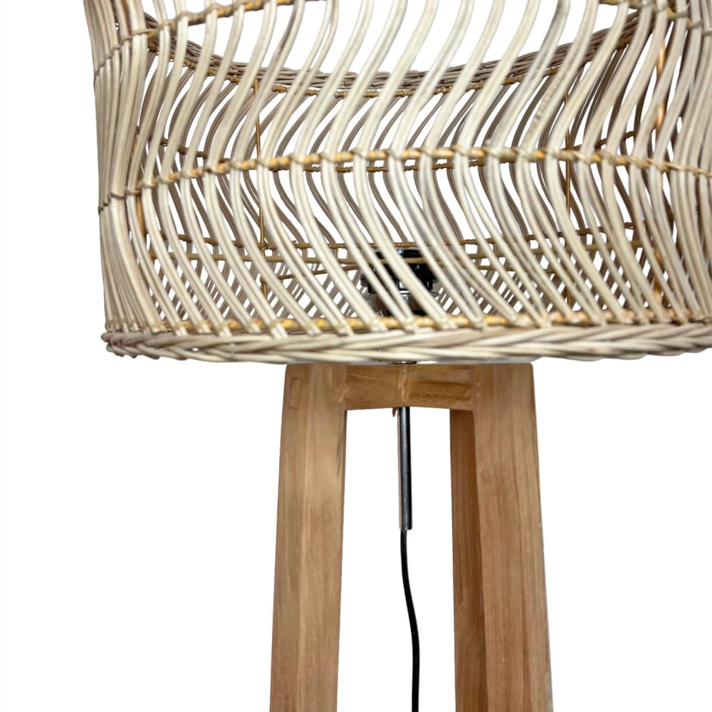Lampe de sol en rotin marron 40x105 cm — vue 4