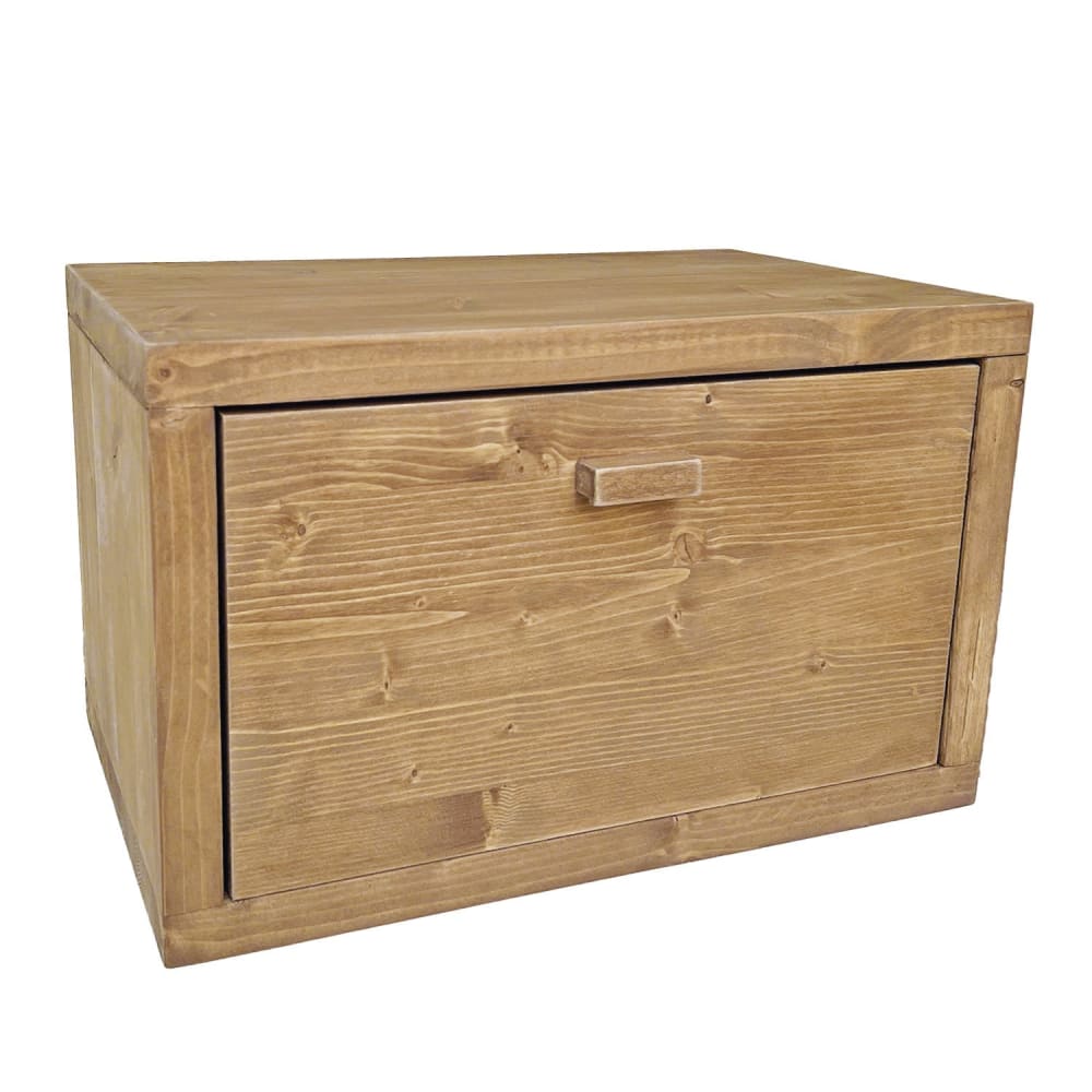 NATYAL Wandnachttisch mit Schublade aus Massivholz in Eichenoptik 40x25 cm style seaside Braun