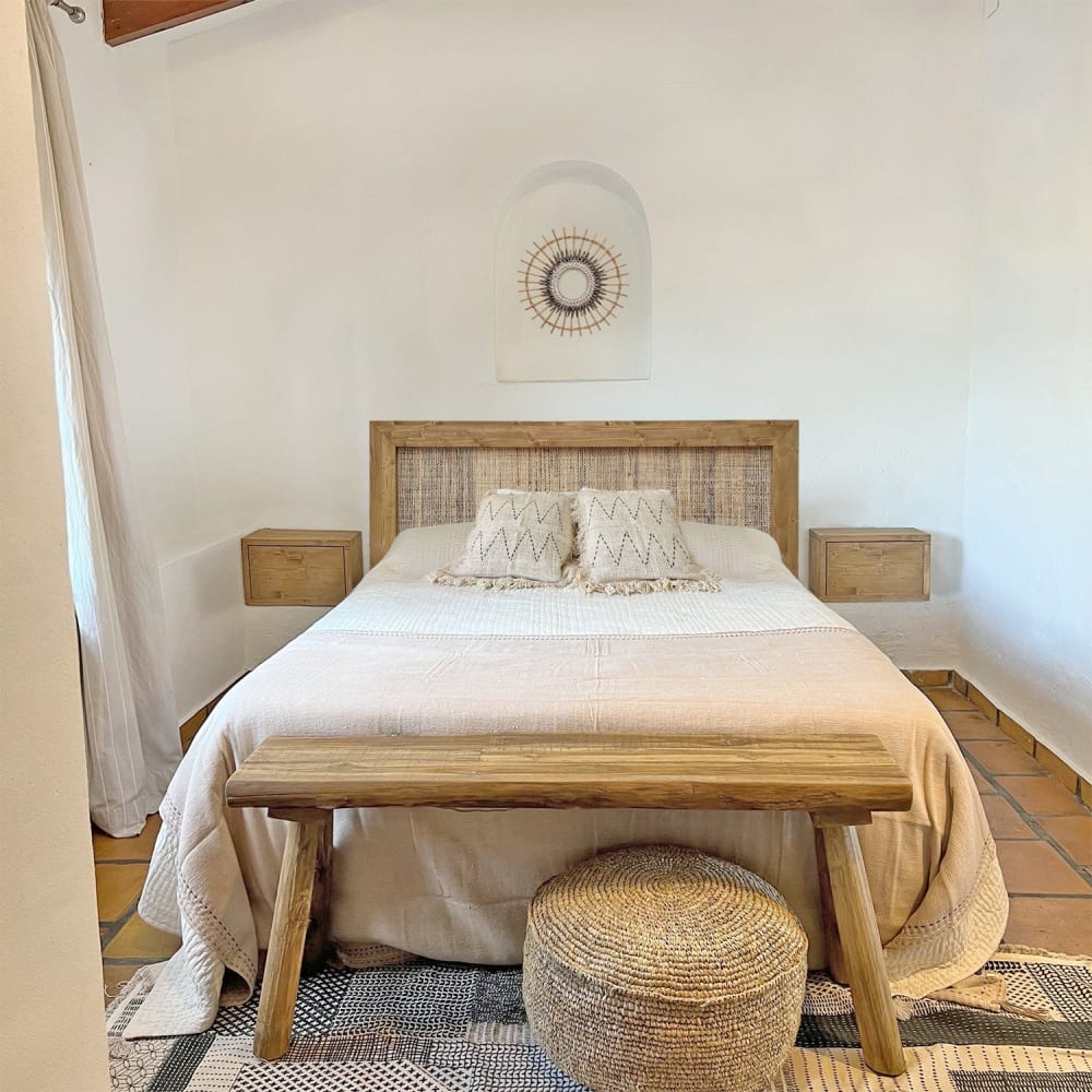 Table de chevet suspendue avec tiroir en bois couleur chêne 40x25cm