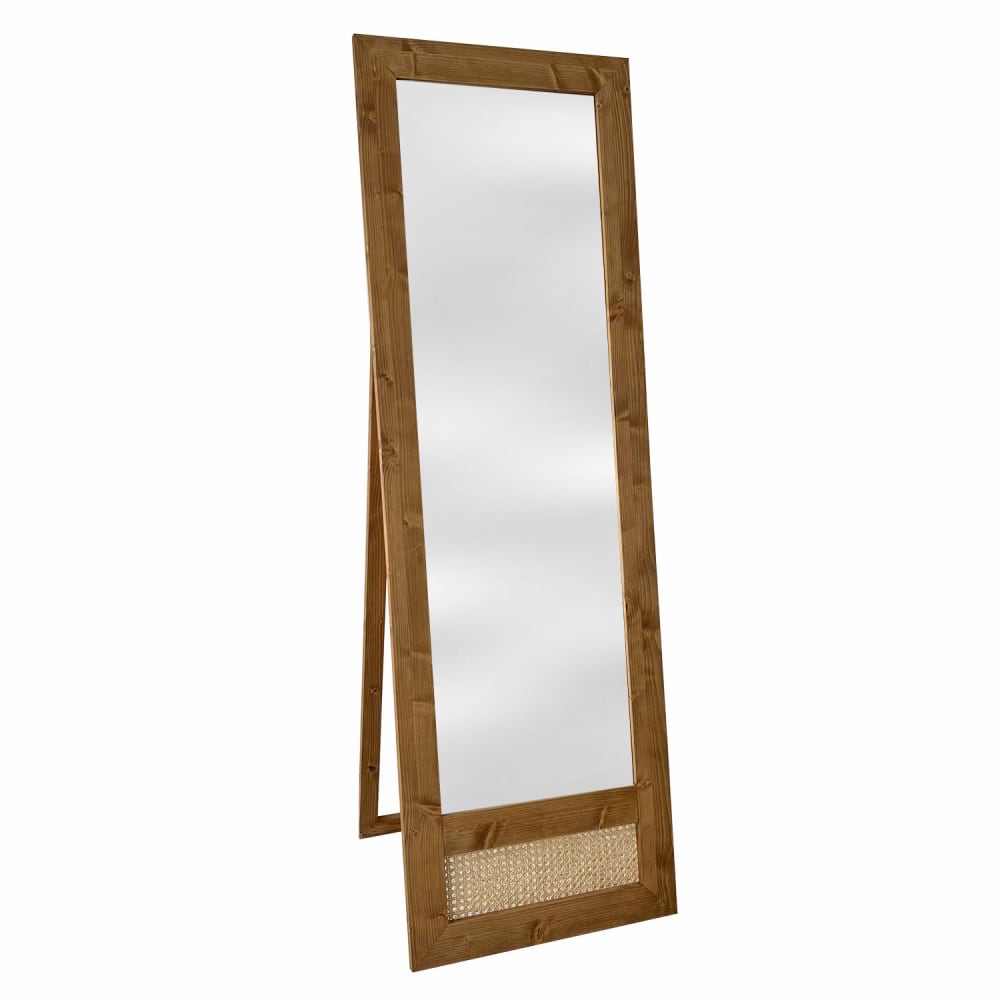 Miroir sur pied en bois massif marron 160x52cm