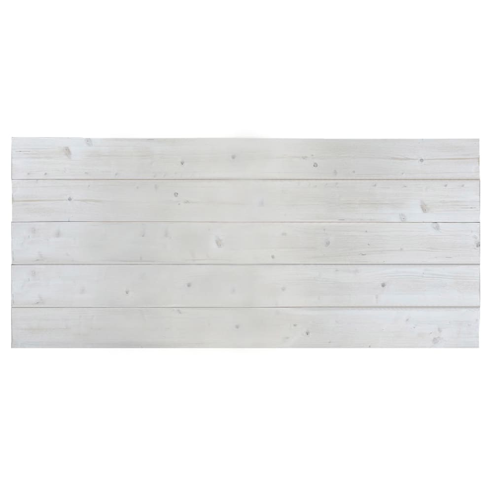 Tête de lit en bois massif blanc vieilli 180x75cm