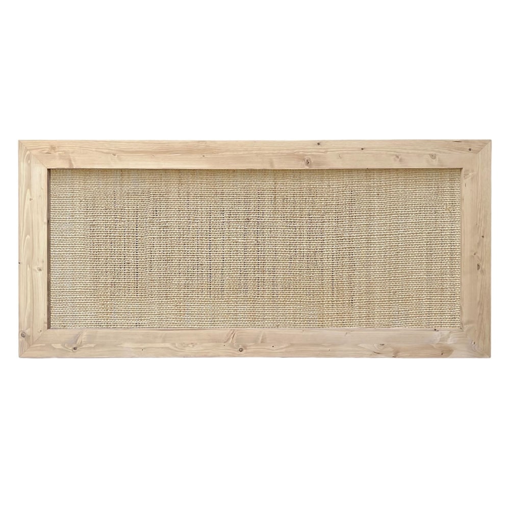 Tête de lit en raphia et bois massif aux tons clairs 100x74cm