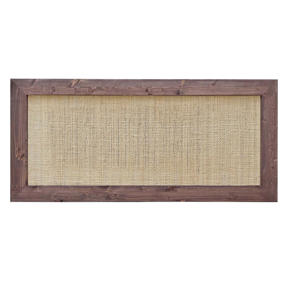 Tête de lit en raphia et bois massif de couleur sombre 160x74cm