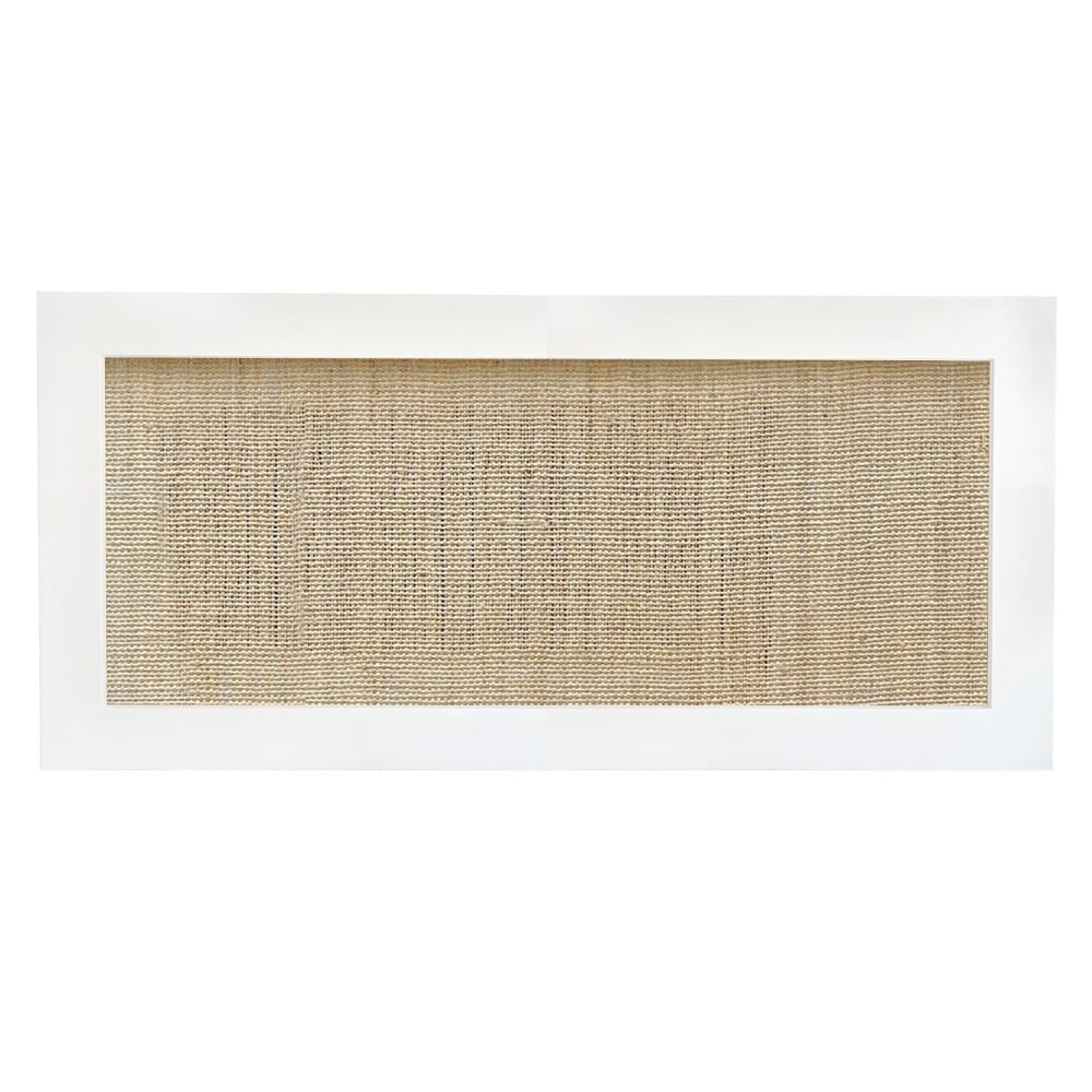 Tête de lit en raphia et bois massif de couleur blanche 190x74cm