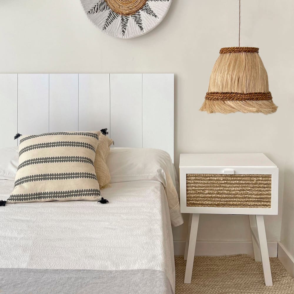 Tête de lit en bois massif dans les tons blancs 180x75cm