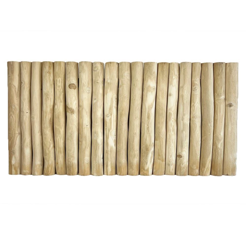 Tête de lit en rondins de bois teck beige 100x75cm