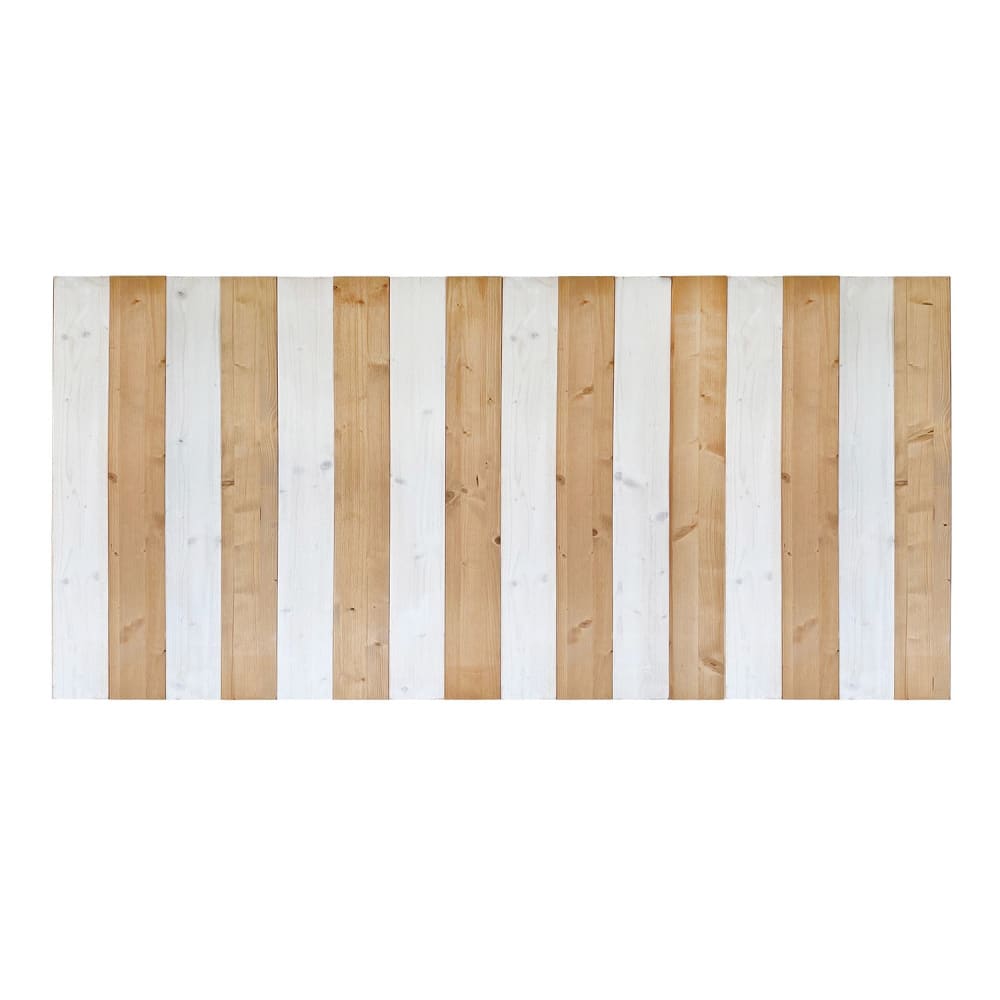 Tête de lit en bois massif dans les tons beige et blanc 160x75cm