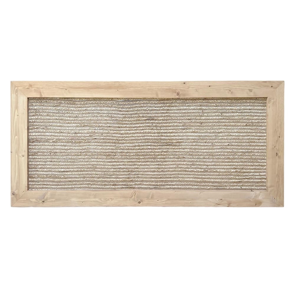 Tête de lit en jute naturel  et bois massif aux tons clairs 160x74cm