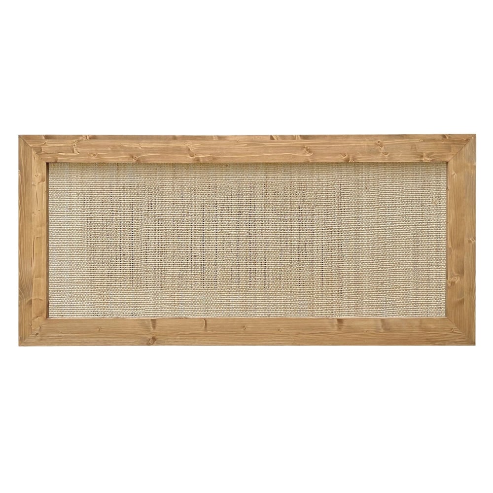 Tête de lit en raphia et bois massif marron clair 100x74cm