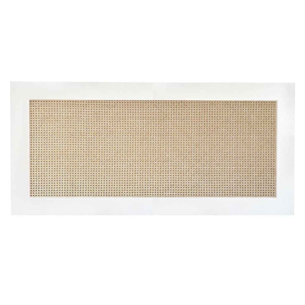 Tête de lit en rotin et bois massif blanche 100x74cm