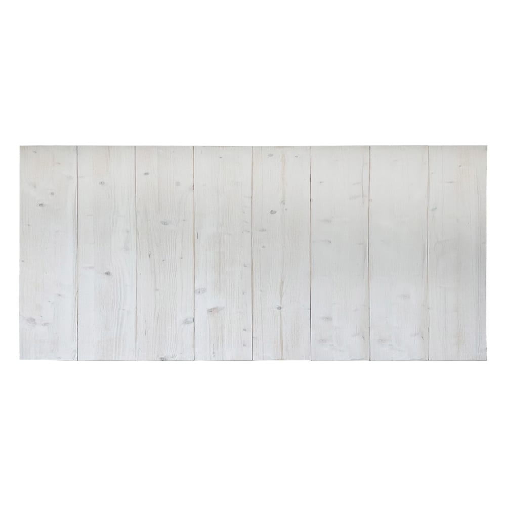 Tête de lit en bois massif blanc vieilli 100x75cm