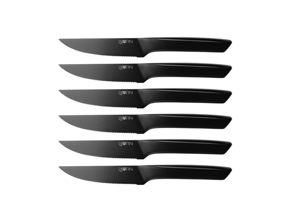 Lot de 6 couteaux à steak en inox noir