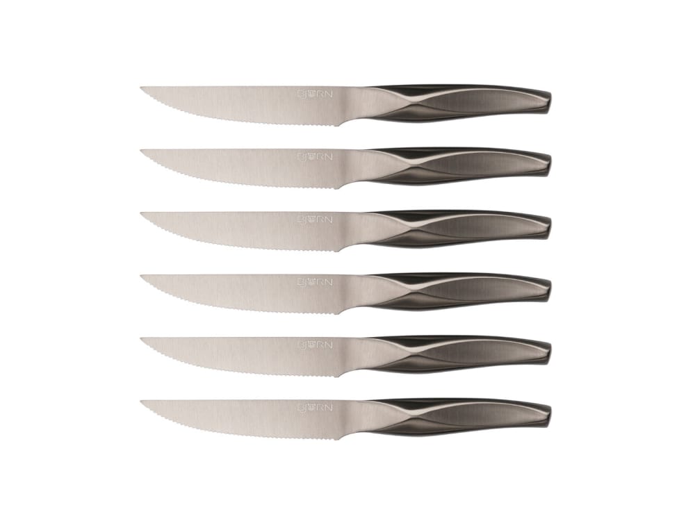Lot de 6 couteaux à - inox gris