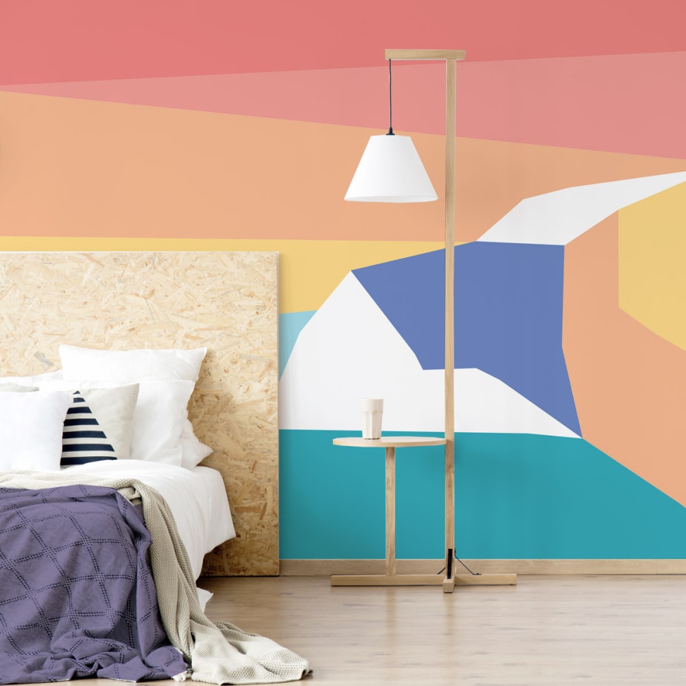 Acte Deco Panorama-Vliestapete grafische Klippenlandschaft, Orange 450 style modern orange Öko-Tex Zertifikat Papier