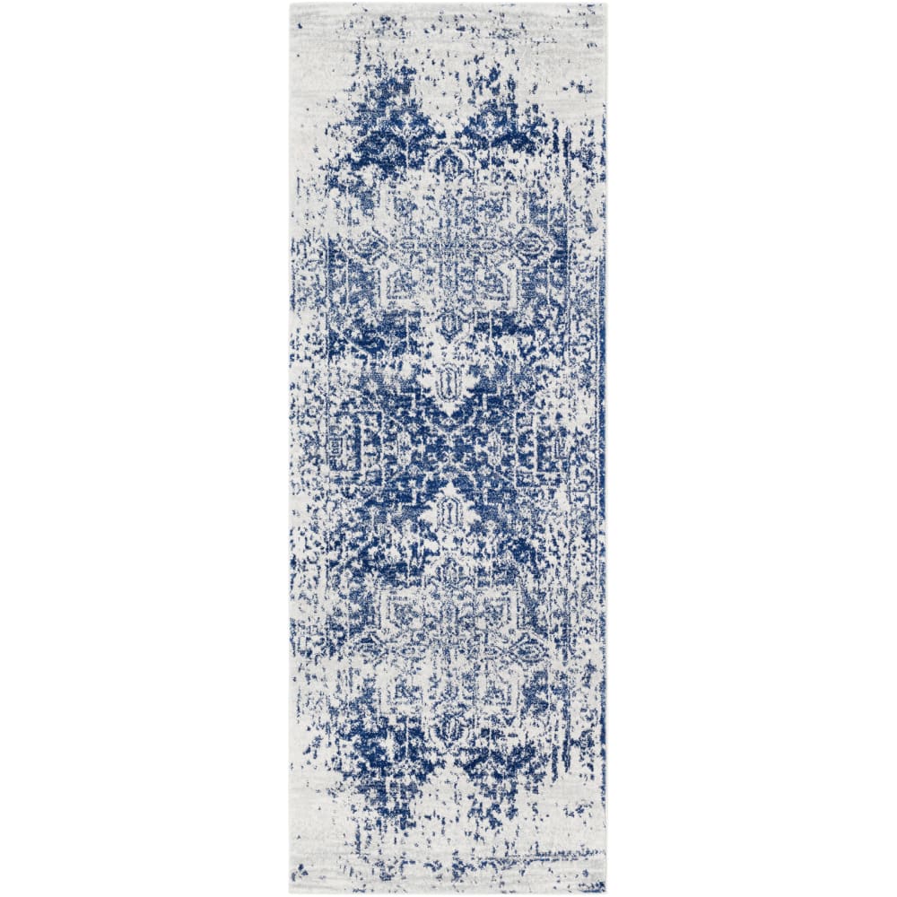 Tapis de couloir vintage oriental bleu/blanc 80x220