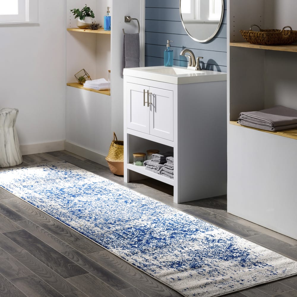 Tapis de couloir vintage oriental bleu/blanc 80x220 — vue 3