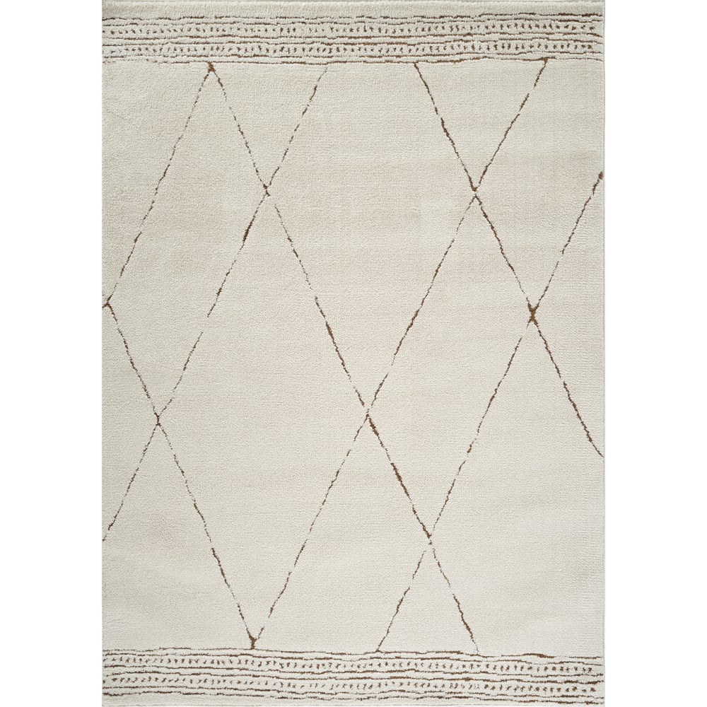 Ethnischer Berber Teppich Elfenbein/Braun 200x275 - Maisons Du