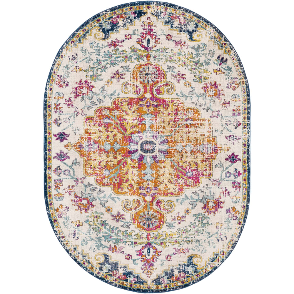 Vintage Orientalischer Ovaler Teppich Mehrfarbig/Orange 200x275 -