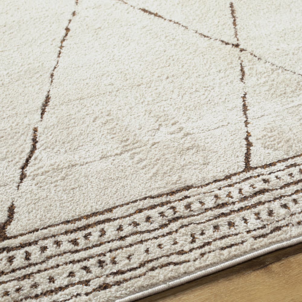 Tapis berbère ethnique ivoire/marron 160x213 — vue 4