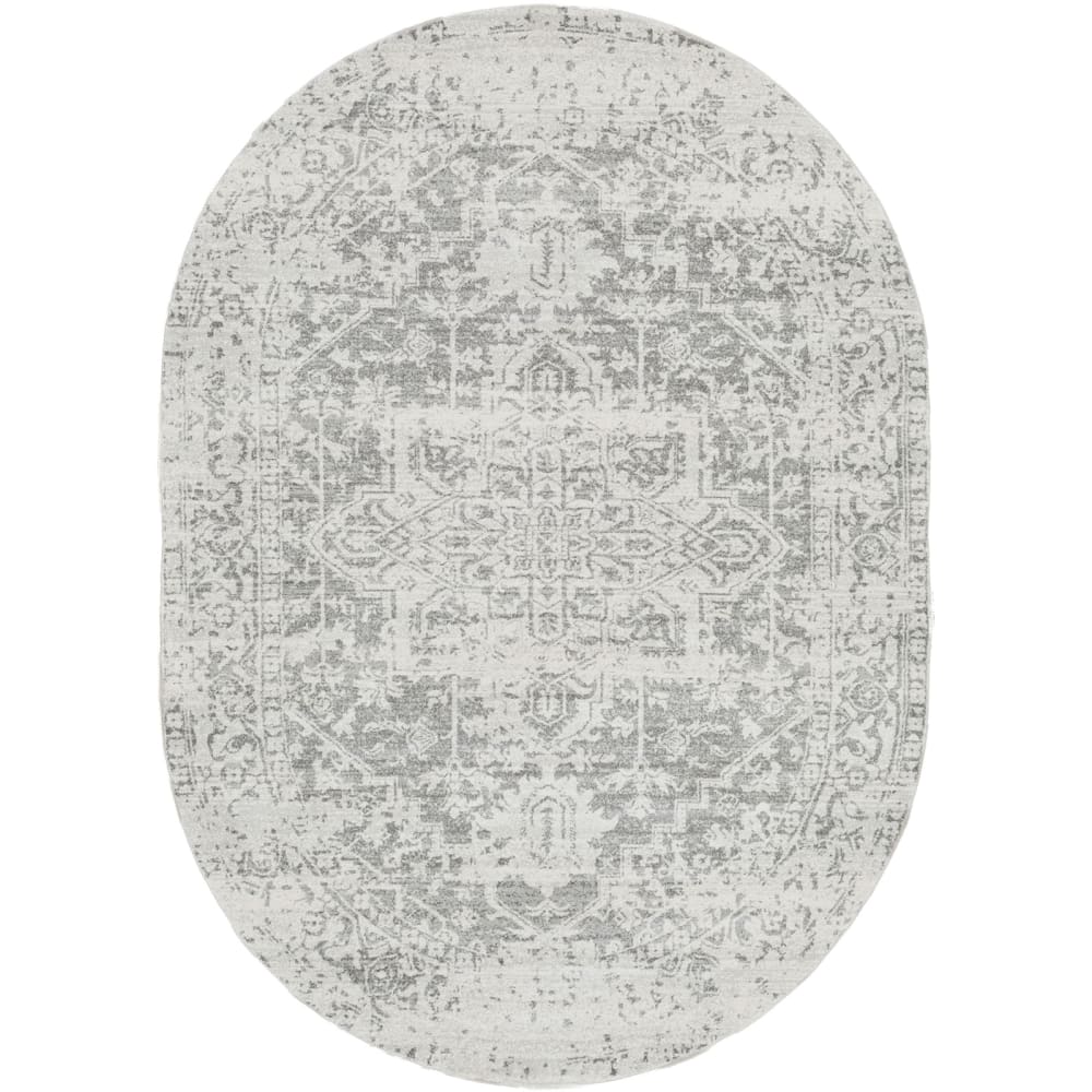 Vintage Orientalischer Ovaler Teppich Grau/Weiß 200x275 - Maisons