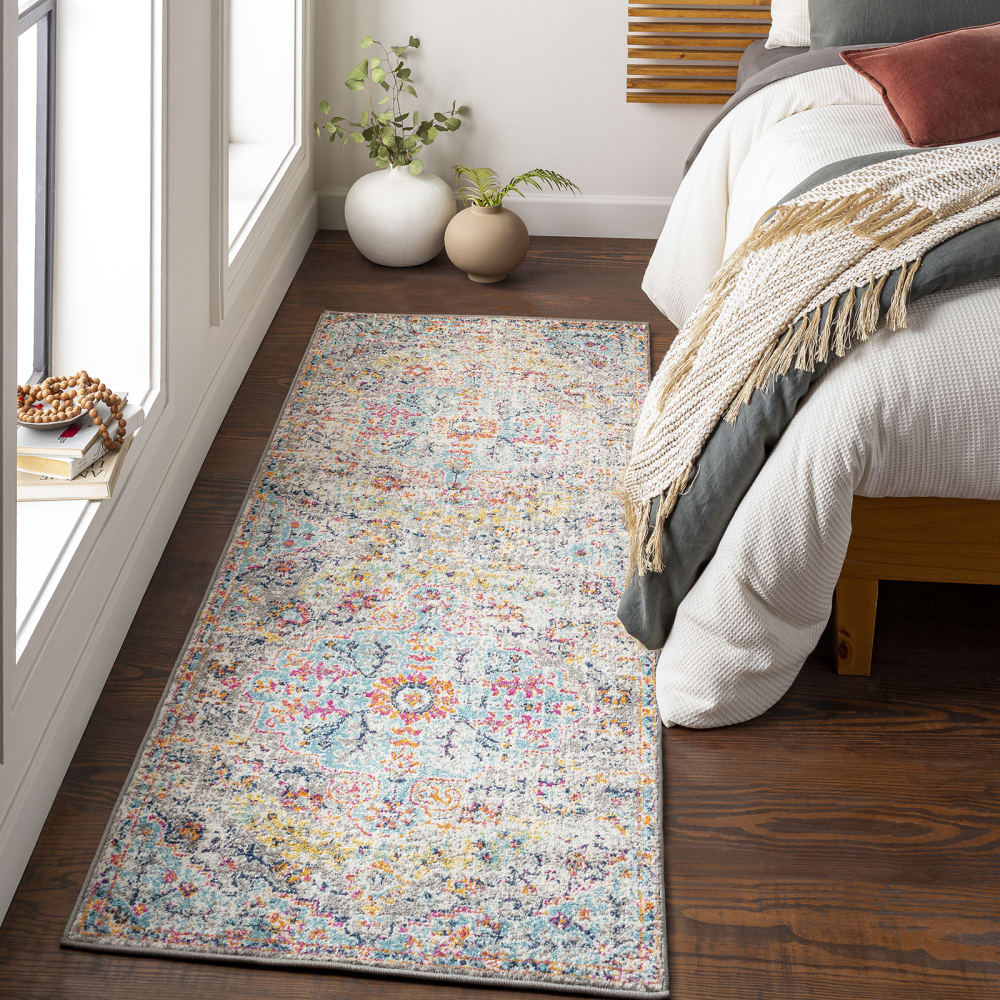 Livabliss Vintage Orientalischer Flurteppich Mehrfarbig/Grau 80x220 style vintage Blau Öko-Tex Zertifikat Pvc - Polyvinlychlorid
