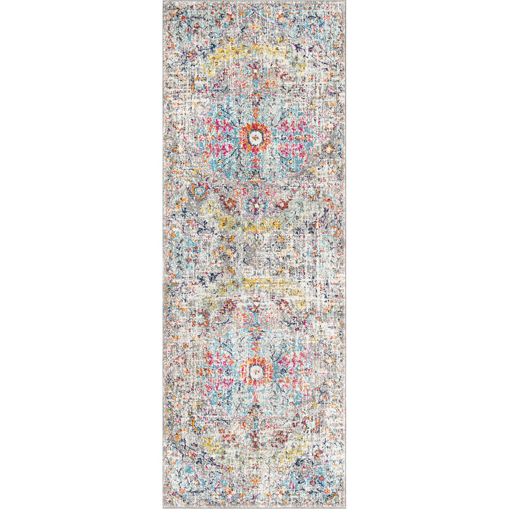Tapis de couloir vintage oriental multicolore/gris 80x220