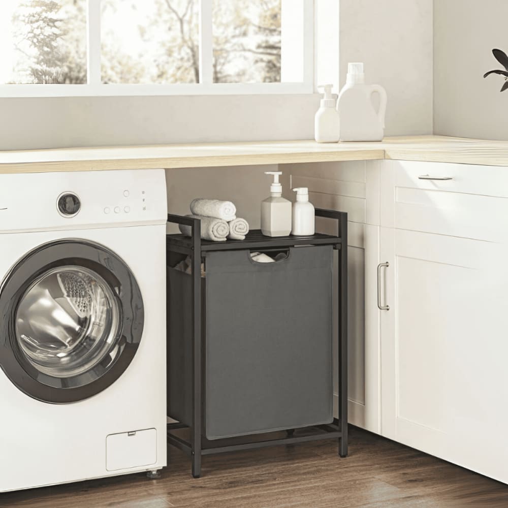 Panier à linge 1 compartiment - l50 cm - gris anthracite - Maisons du Monde