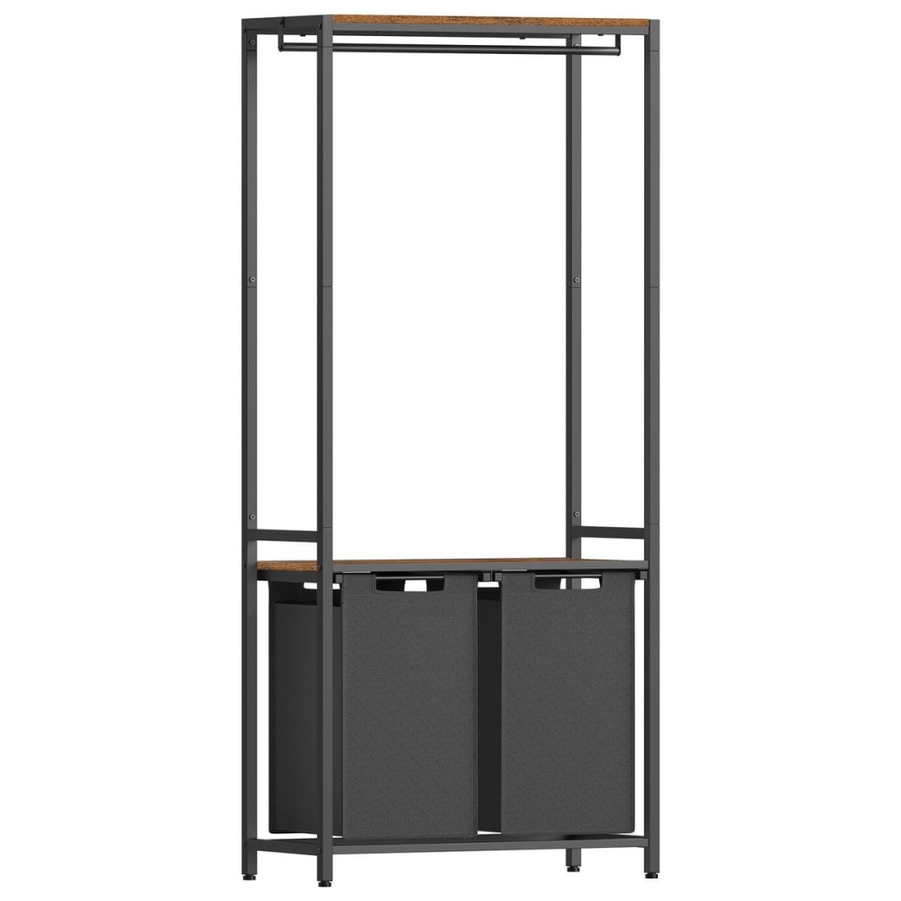 Meuble de salle de bain avec panier à linge intégré - Gris Anthracite — Beyit
