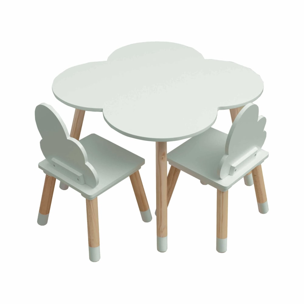 Ensemble de table basse et 2 chaises pour enfants vert