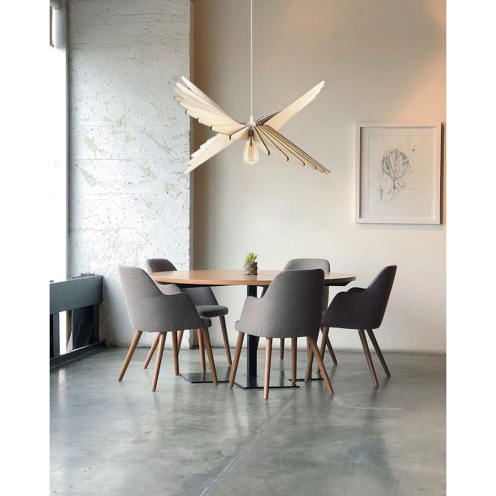 Suspension Led bois 120 cm — vue 3