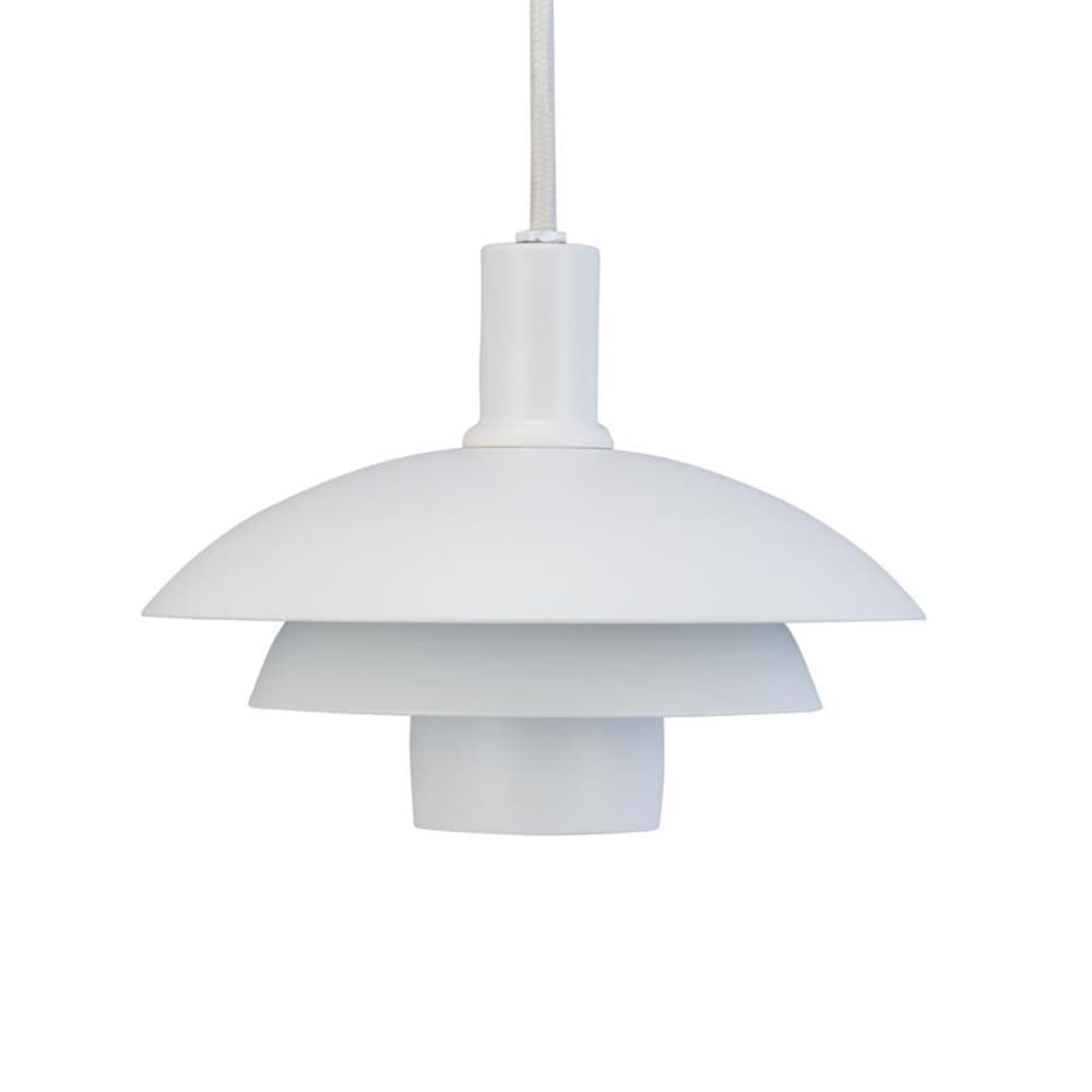 Dyberg Larsen Pendelleuchte aus Metall h 32 cm d 21 cm, mattweiß style modern - Metall