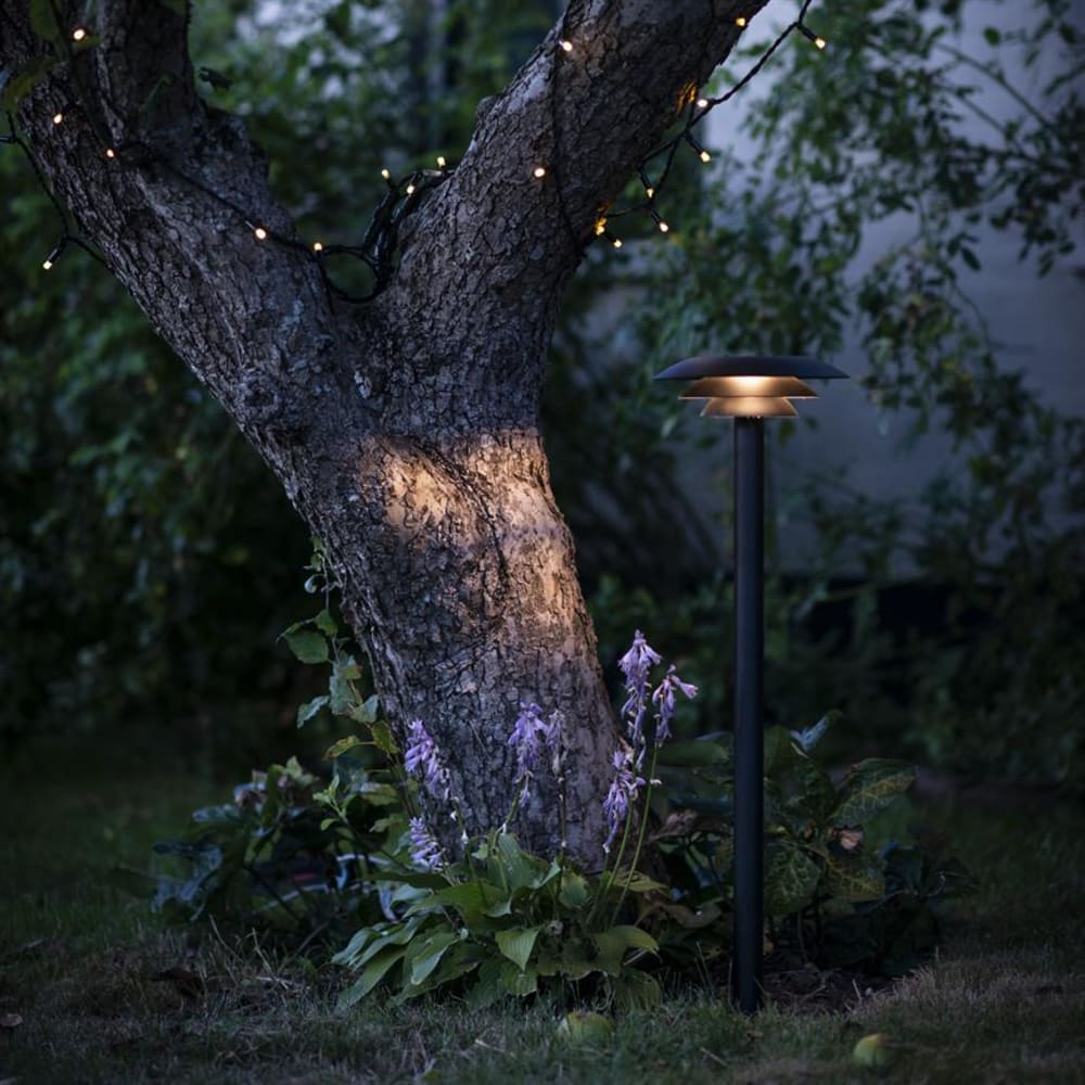 Dyberg Larsen Wegeleuchte für den Außenbereich Stahl h 90 cm d 25 cm, schwarz style modern - Edelstahl
