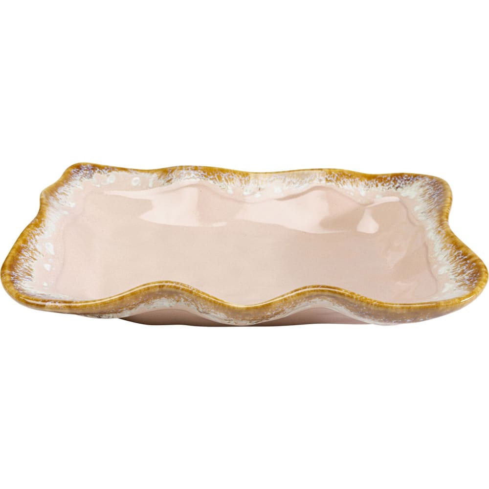 Plat en grès rose 26x17cm Plat en grès rose 26x17cm