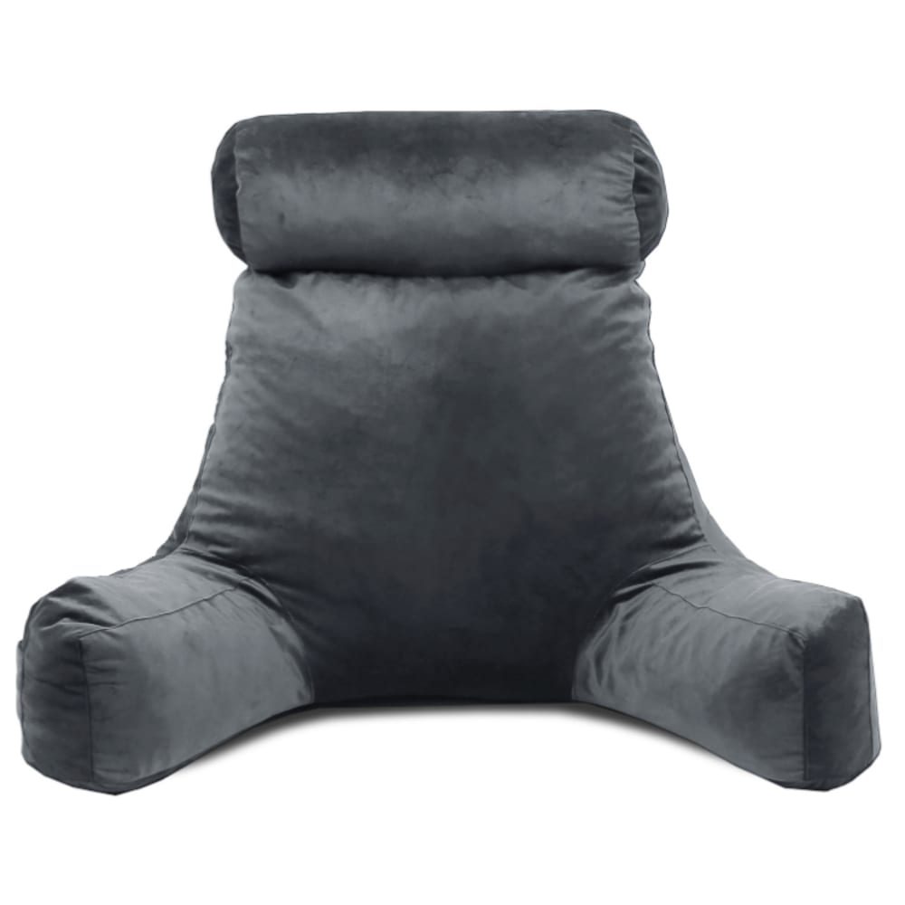 Coussin de lecture velours gris clair 65 x 80 cm - Maisons du Monde