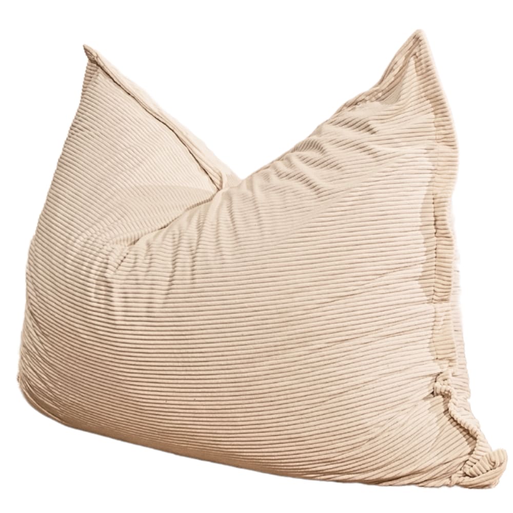 Bananair Sitzsack aus Cord, Bezug abnehmbar 140x180 cm, Weiß Weiß Samt