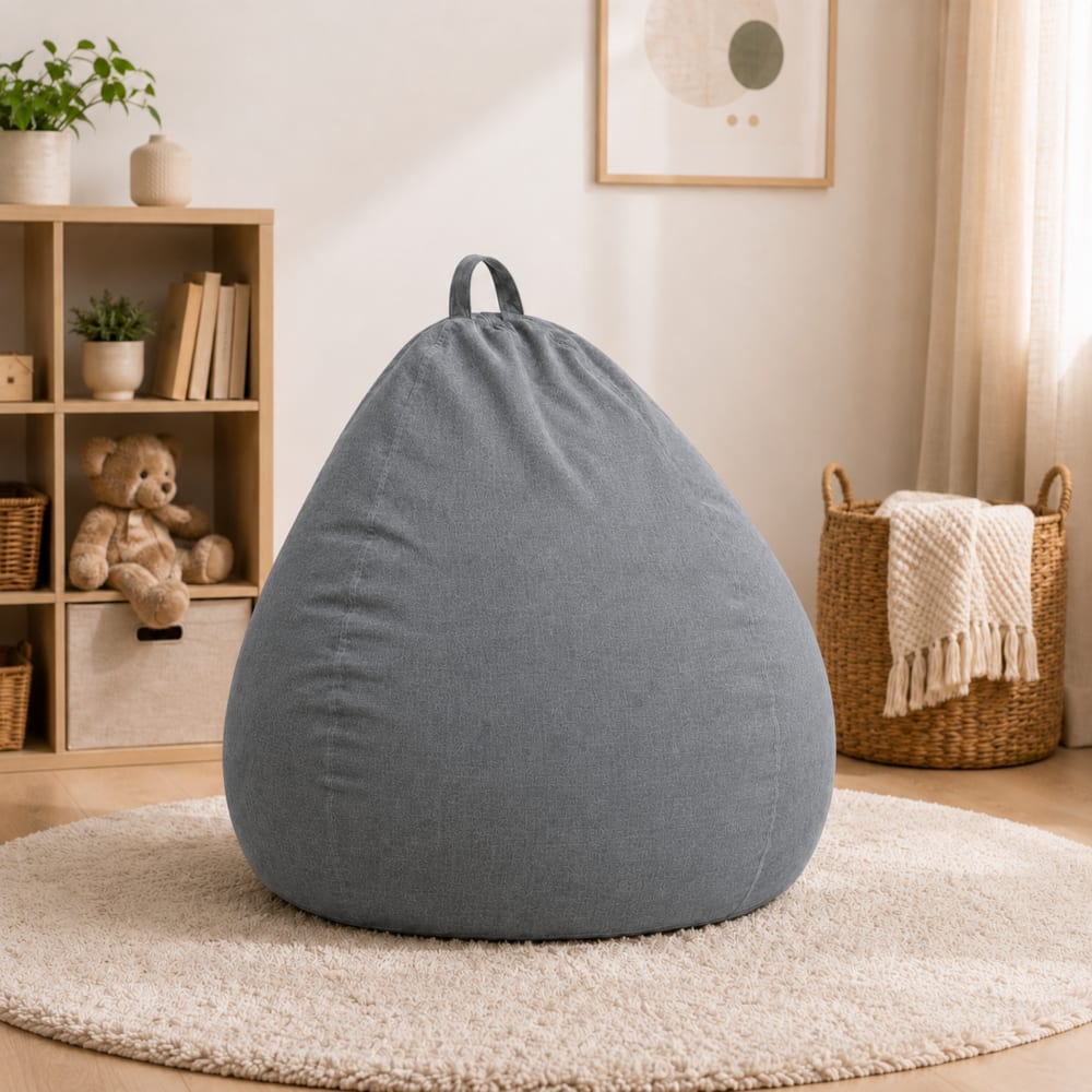 Bananair Birnen-Sitzsack mit abnehmbarem Bezug 80 x 70 cm, Dunkelgrau - Pes - Polyester