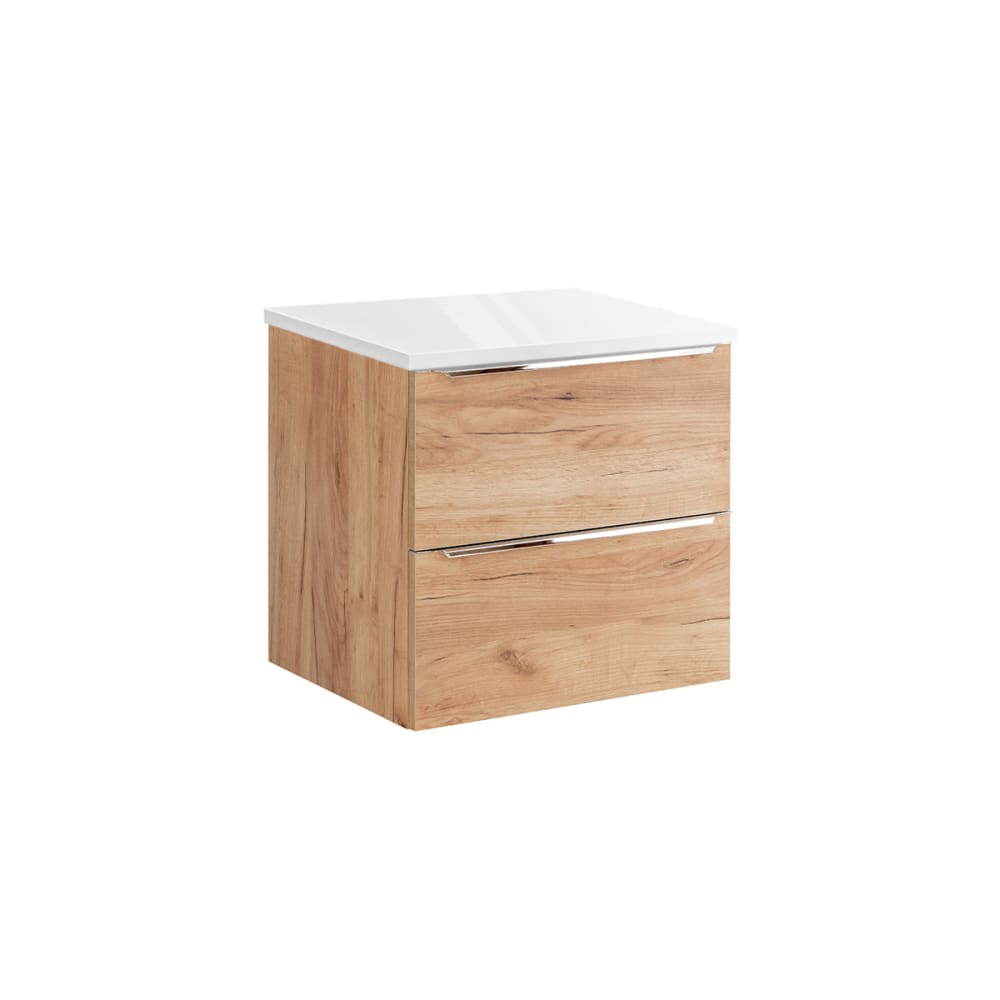 Petits meubles Waschtischunterschrank 60cm Laminierte Platten Holz Braun Spanplatte