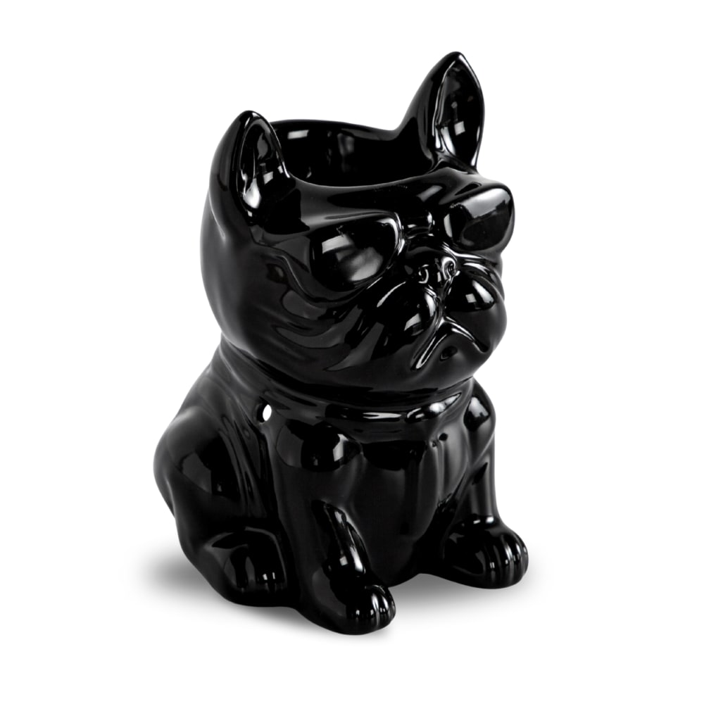 Brûle parfum en céramique laquée noire - H15,5cm