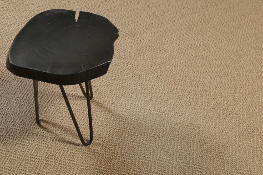 Tapis en jute, antidérapant à motif losange couleur naturel Ø200