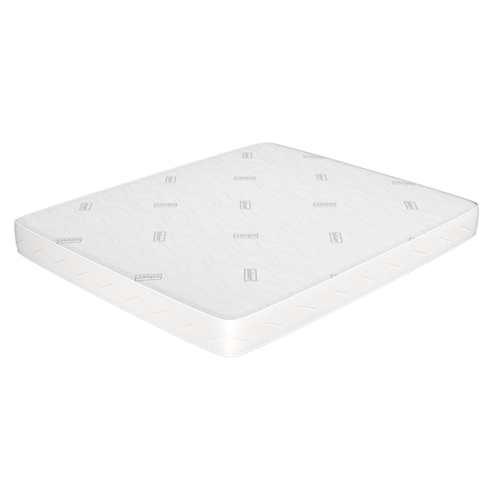 MiaSuite Matratze Faltbar Waterfoam 160x200 cm H16 Silber - Made in Italy Weiß Pes - Polyester