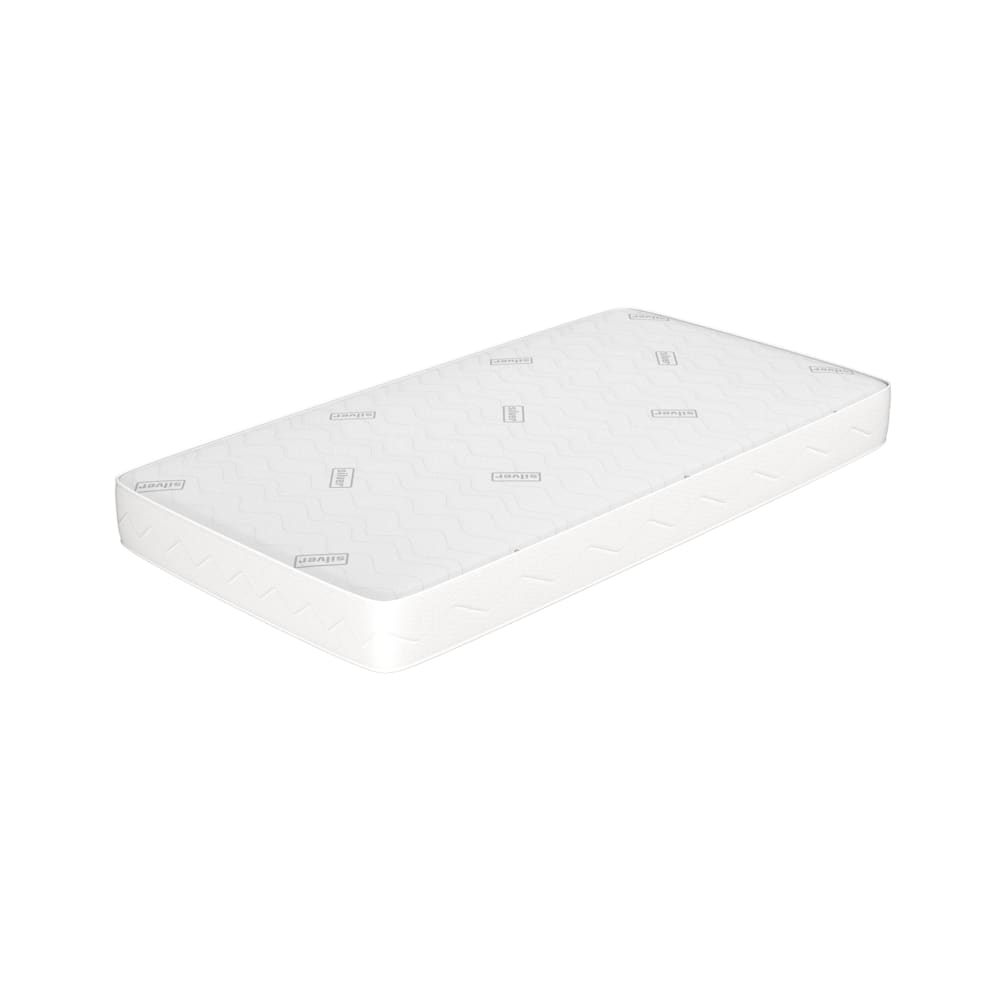 MiaSuite Matratze Faltbar Waterfoam 90x200 cm H16 Silber Weiß Pes - Polyester