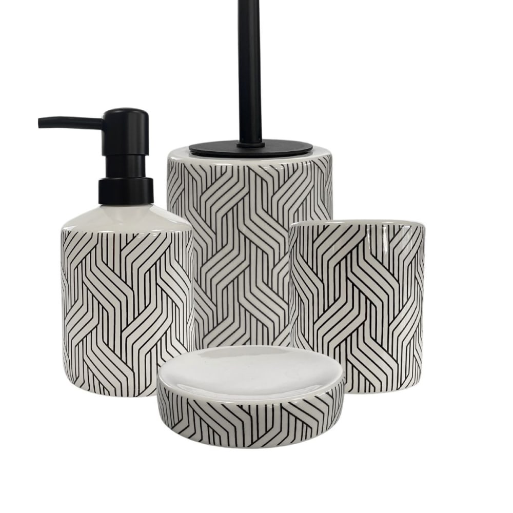 Set salle de bain graphique 4 pièces céramique
