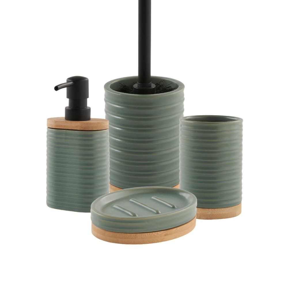 Set salle de bain strié 4 pièces céramique